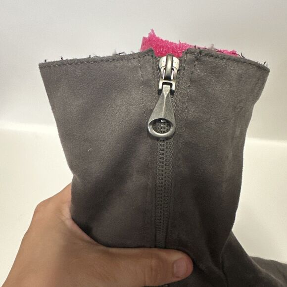 Maurices Regina Sherpa Women's Ankle Boots Size 8 M Black Fold Over Zip-Up - Picture 4 of 14